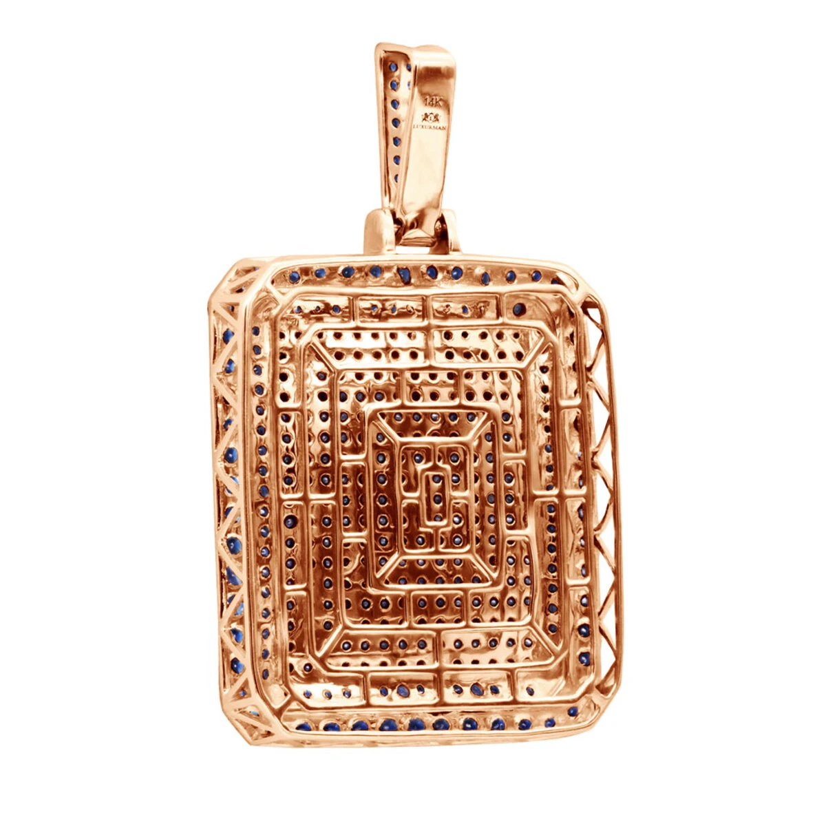 Unique Large 8 Carat Blue Diamonds 14K White Gold Dog Tag Pendant For Men 8 Unique Large 8 Carat Blue Diamonds 14K White Gold Dog Tag Pendant For Men - Image 6