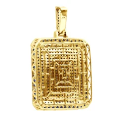 Unique Large 8 Carat Blue Diamonds 14K White Gold Dog Tag Pendant For Men 14 Unique Large 8 Carat Blue Diamonds 14K White Gold Dog Tag Pendant For Men -Outlet Bijou Lush Store custom made 14k gold large 8 carat blue diamonds dog tag pendant for men back yellow 1 20220222 20220227