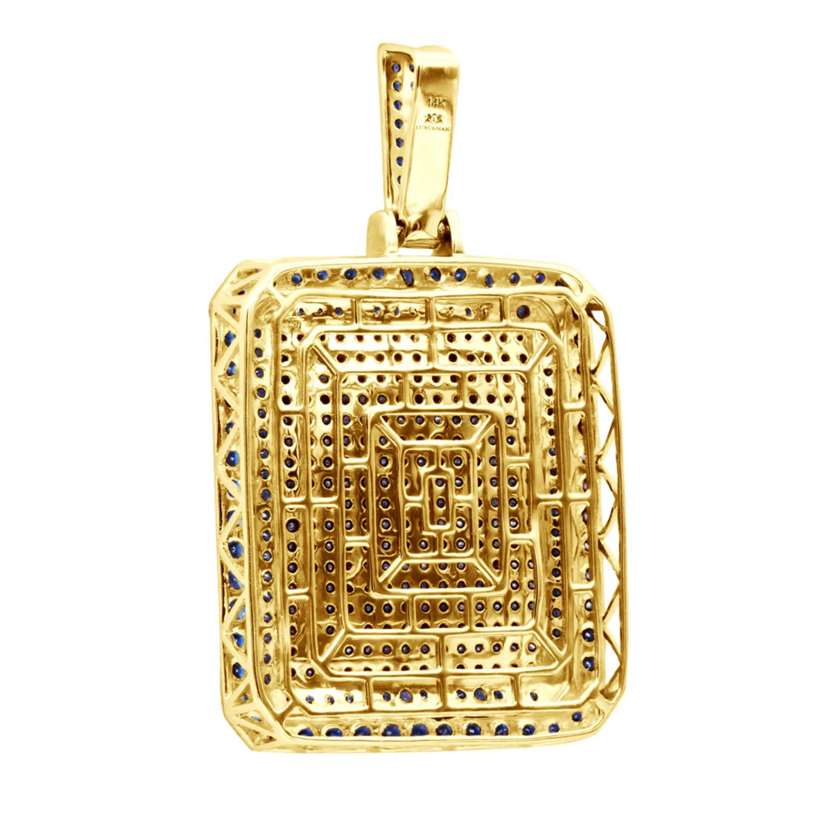 Unique Large 8 Carat Blue Diamonds 14K White Gold Dog Tag Pendant For Men 7 Unique Large 8 Carat Blue Diamonds 14K White Gold Dog Tag Pendant For Men - Image 5