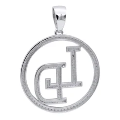 5 Carat Diamond Initials Pendant For Men & Women 10K White Gold 13 5 Carat Diamond Initials Pendant For Men & Women 10K White Gold -Outlet Bijou Lush Store custom made diamond initial pendant for men women solid 10k gold 5 carat 100642 back white