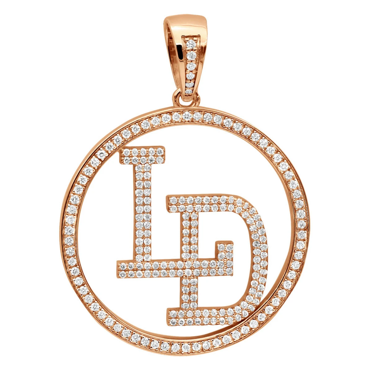 5 Carat Diamond Initials Pendant For Men & Women 10K White Gold 5 5 Carat Diamond Initials Pendant For Men & Women 10K White Gold - Image 3