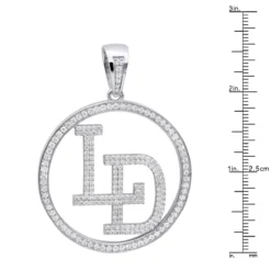 5 Carat Diamond Initials Pendant For Men & Women 10K White Gold 17 5 Carat Diamond Initials Pendant For Men & Women 10K White Gold -Outlet Bijou Lush Store custom made diamond initial pendant for men women solid 10k gold 5 carat 100642 ruler white
