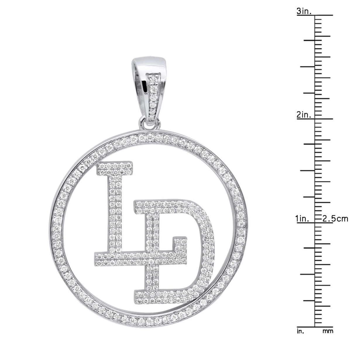 5 Carat Diamond Initials Pendant For Men & Women 10K White Gold 10 5 Carat Diamond Initials Pendant For Men & Women 10K White Gold - Image 8