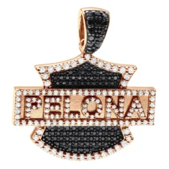 Custom Diamond Pendant For Men 14K White Gold Name Necklace 3.6ct -Outlet Bijou Lush Store custom made diamond pendant 14k gold name necklace 36ct rose