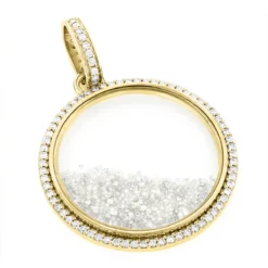 Custom-made Diamond Circle Shaker Pendant Gold Or Sterling Silver 8.7ct -Outlet Bijou Lush Store custom made diamond shaker pendant 87ct circle jewelry ye