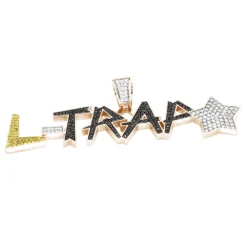 18K Yellow Gold Yellow Black White Diamond Pendant For Men 6ct -Outlet Bijou Lush Store custom made jewelry 18k gold yellow black white diamond pendant for men 6ct ro