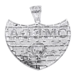 Men's White & Blue Diamonds Pendant 10K White Gold Omega 5.4ct -Outlet Bijou Lush Store custom made jewelry mens white blue diamonds pendant 10k gold omega 54ct 100475 backwh