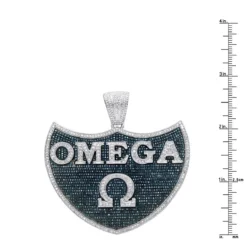 Men's White & Blue Diamonds Pendant 10K White Gold Omega 5.4ct -Outlet Bijou Lush Store custom made jewelry mens white blue diamonds pendant 10k gold omega 54ct 100475 rulerwh