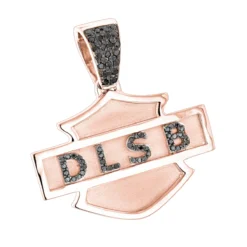 Name Black Diamond Pendant For Men 14K White Gold 0.55ct -Outlet Bijou Lush Store custom made name black diamond pendant for men 14k gold 055ct ro