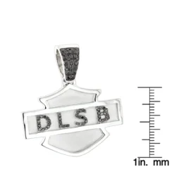 Name Black Diamond Pendant For Men 14K White Gold 0.55ct -Outlet Bijou Lush Store custom made name black diamond pendant for men 14k gold 055ct rulerwh