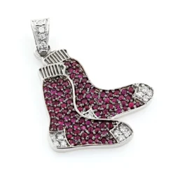 Red Socks Pendant With Diamonds And Rubies 0.3ct
