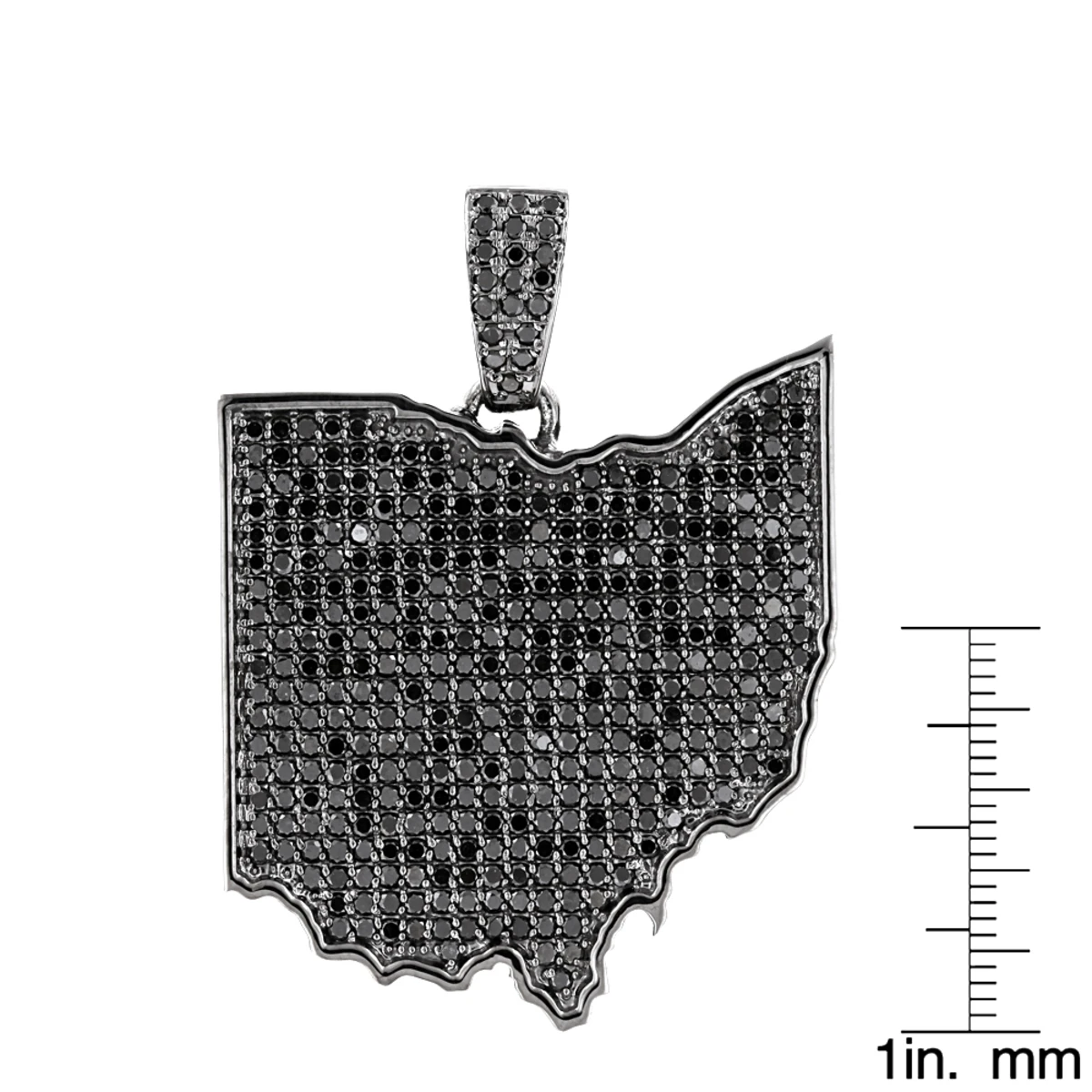 Black Diamond Ohio State Pendant In Sterling Silver 14ct 6 Black Diamond Ohio State Pendant In Sterling Silver 14ct - Image 4