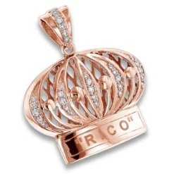 Crown Diamond Charm In Sterling Silver 0.9ct -Outlet Bijou Lush Store custom pendants crown diamond charm in sterling silver 09ct ro