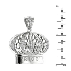 Crown Diamond Charm In Sterling Silver 0.9ct -Outlet Bijou Lush Store custom pendants crown diamond charm in sterling silver 09ct rulerwh