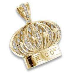 Crown Diamond Charm In Sterling Silver 0.9ct -Outlet Bijou Lush Store custom pendants crown diamond charm in sterling silver 09ct ye