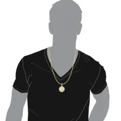 Customizable 14K Yellow Gold Men's Diamond Medallion Initial Pendant 2 Carat -Outlet Bijou Lush Store customizable solid 10k gold mens diamond medallion initial pendant 2 carat 100482 bodye