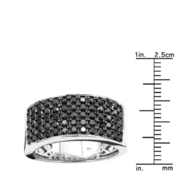 Designer 10K Black Plated Gold Black Diamond Wedding Band For Men 1.67ct Luxurman Ring -Outlet Bijou Lush Store designer 10k gold black diamond wedding band for men 167ct rulerwh