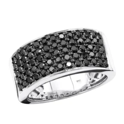 Designer 10K Black Plated Gold Black Diamond Wedding Band For Men 1.67ct Luxurman Ring -Outlet Bijou Lush Store designer 10k gold black diamond wedding band for men 167ct wh