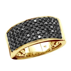 Designer 10K Black Plated Gold Black Diamond Wedding Band For Men 1.67ct Luxurman Ring -Outlet Bijou Lush Store designer 10k gold black diamond wedding band for men 167ct ye