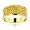 Designer 10K Yellow Gold Yellow Diamond Wedding Band For Men 1.67ct