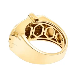 Designer 14K Yellow Gold Men's Diamond Criss Cross Ring 2.5ct G VS Diamonds -Outlet Bijou Lush Store designer 14k gold mens diamond criss cross ring 25ct g vs diamonds backye