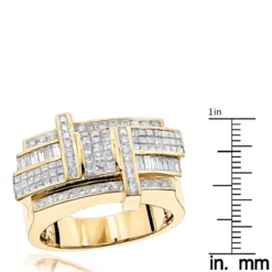 Designer 14K Yellow Gold Men's Diamond Criss Cross Ring 2.5ct G VS Diamonds -Outlet Bijou Lush Store designer 14k gold mens diamond criss cross ring 25ct g vs diamonds rulerye