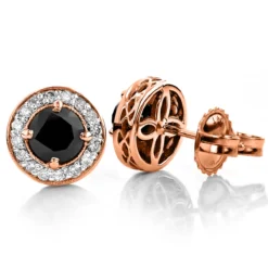 Designer 14K White Gold White Black Diamond Earrings 2.04ct -Outlet Bijou Lush Store designer 14k white black diamond earrings 204ct p 6721 ro