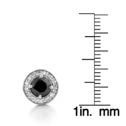 Designer 14K White Gold White Black Diamond Earrings 2.04ct -Outlet Bijou Lush Store designer 14k white black diamond earrings 204ct p 6721 rulerwh