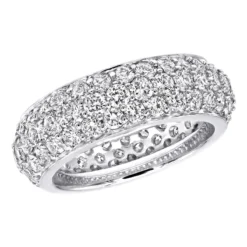 Designer 18K White Gold Pave Diamond Eternity Ring 3.23ct