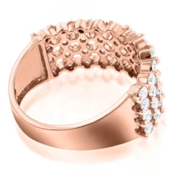 Designer 4 Row Diamond Wedding Band 1.42ct 14K White Gold -Outlet Bijou Lush Store designer 4 row diamond wedding band 142ct 14k gold p 48308 backro