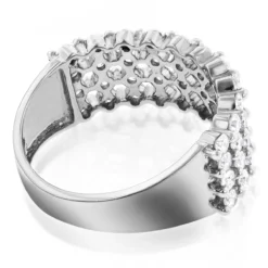 Designer 4 Row Diamond Wedding Band 1.42ct 14K White Gold -Outlet Bijou Lush Store designer 4 row diamond wedding band 142ct 14k gold p 48308 backwh