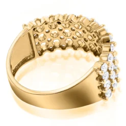 Designer 4 Row Diamond Wedding Band 1.42ct 14K White Gold -Outlet Bijou Lush Store designer 4 row diamond wedding band 142ct 14k gold p 48308 backye