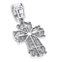 Designer Diamond Cross Pendant 2 Ct 14K White Gold -Outlet Bijou Lush Store designer diamond cross pendant 214ct 14k gold p 47595 backwh
