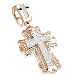 Designer Diamond Cross Pendant 2 Ct 14K White Gold -Outlet Bijou Lush Store designer diamond cross pendant 214ct 14k gold p 47595 ro