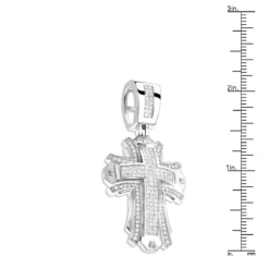 Designer Diamond Cross Pendant 2 Ct 14K White Gold -Outlet Bijou Lush Store designer diamond cross pendant 214ct 14k gold p 47595 rulerwh