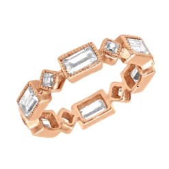 Thin 14K White Gold Princess Cut 3.50ct Diamond Eternity Baguette Band -Outlet Bijou Lush Store designer diamond eternity rings princess cut baguette band 350ct 14k ro