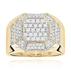 Designer Diamond 14K White Gold Ring For Men By Luxurman -Outlet Bijou Lush Store designer diamond rings for men by luxurman 14k white gold ye