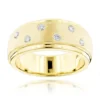 Designer Diamond Wedding Bands 14K Yellow Gold Men's Diamond Ring 0.35ct