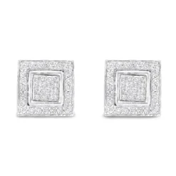 Designer Earrings 14K White Gold Diamond Earrings Studs 1.24