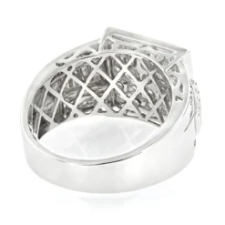 Designer 14K White Gold Men's Diamond Ring 1.8ct -Outlet Bijou Lush Store designer luxurman rings 14k yellow rose white gold mens diamond ring 18ct backwh