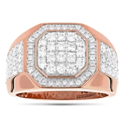 Designer Men's Diamond Ring 14K Yellow Gold By Luxurman 1.8ct 10 Designer Men's Diamond Ring 14K Yellow Gold By Luxurman 1.8ct -Outlet Bijou Lush Store designer mens diamond ring in 14k gold by luxurman 18ct ro