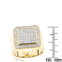 Designer Men's Diamond 14K White Gold Pinky Ring By Luxurman 1.63ct Gold -Outlet Bijou Lush Store designer pinky rings mens diamond gold ring by luxurman 163ct 14k gold rulerye