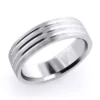 Designer Three Lines Solid Platinum Men's Wedding Band