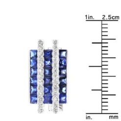 Diamond And Sapphire Cufflinks For Men 14K White Gold Unique Gift 4.5ct -Outlet Bijou Lush Store diamond and sapphire cufflinks for men in solid 14k gold unique gift 45ct 000971 ruler