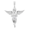 Diamond Baby Angel Pendant For Men 10K White Gold By Luxurman 0.5ct -Outlet Bijou Lush Store diamond baby angel pendant for men in solid 10k gold by luxurman 05ct mainwh