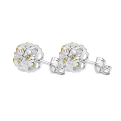 Diamond Clusters 14K Yellow Gold Yellow Diamond Stud Earrings 1ct -Outlet Bijou Lush Store diamond clusters 14k yellow diamond stud earrings 1ct p 6805 backwh