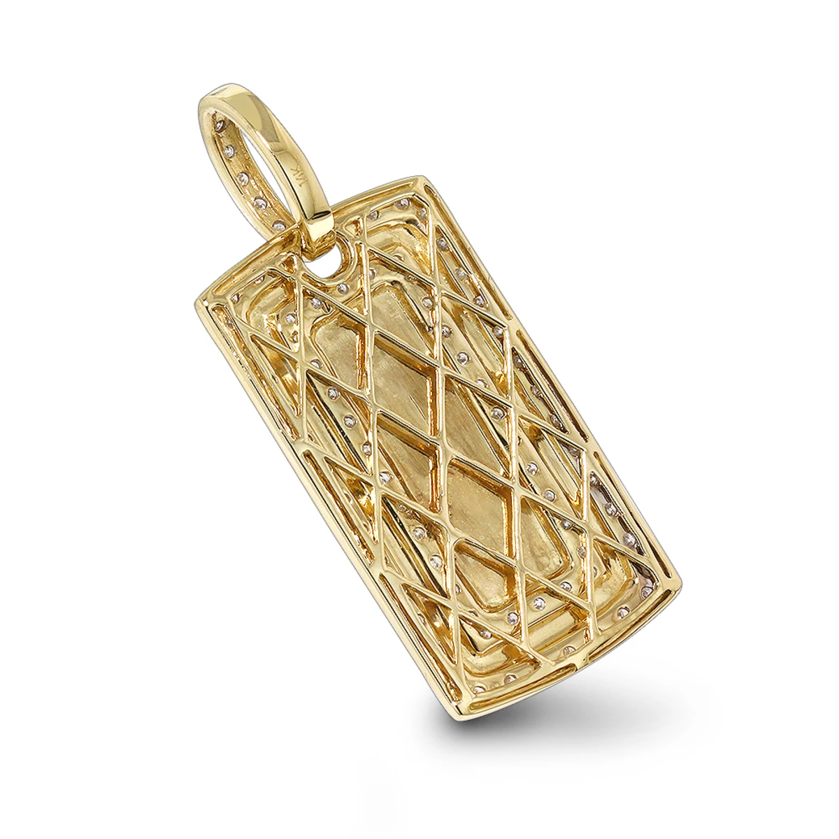 14K Yellow Gold Real Diamond Dog Tag Military Pendant With Diamonds 1ct 6 14K Yellow Gold Real Diamond Dog Tag Military Pendant With Diamonds 1ct - Image 4
