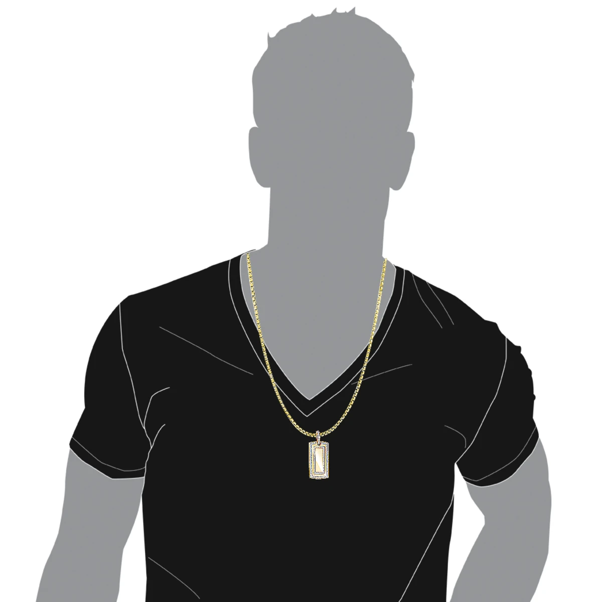 14K Yellow Gold Real Diamond Dog Tag Military Pendant With Diamonds 1ct 7 14K Yellow Gold Real Diamond Dog Tag Military Pendant With Diamonds 1ct - Image 5