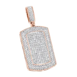 Diamond Dog Tags 10K Yellow Gold Iced Out Small Dog Tag Pendant By Luxurman -Outlet Bijou Lush Store diamond dog tags 10k gold iced out small dog tag pendant by luxurman ro