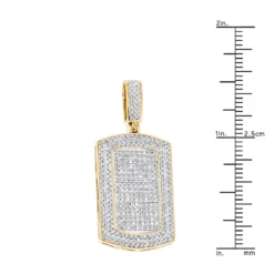 Diamond Dog Tags 10K Yellow Gold Iced Out Small Dog Tag Pendant By Luxurman -Outlet Bijou Lush Store diamond dog tags 10k gold iced out small dog tag pendant by luxurman rulerye